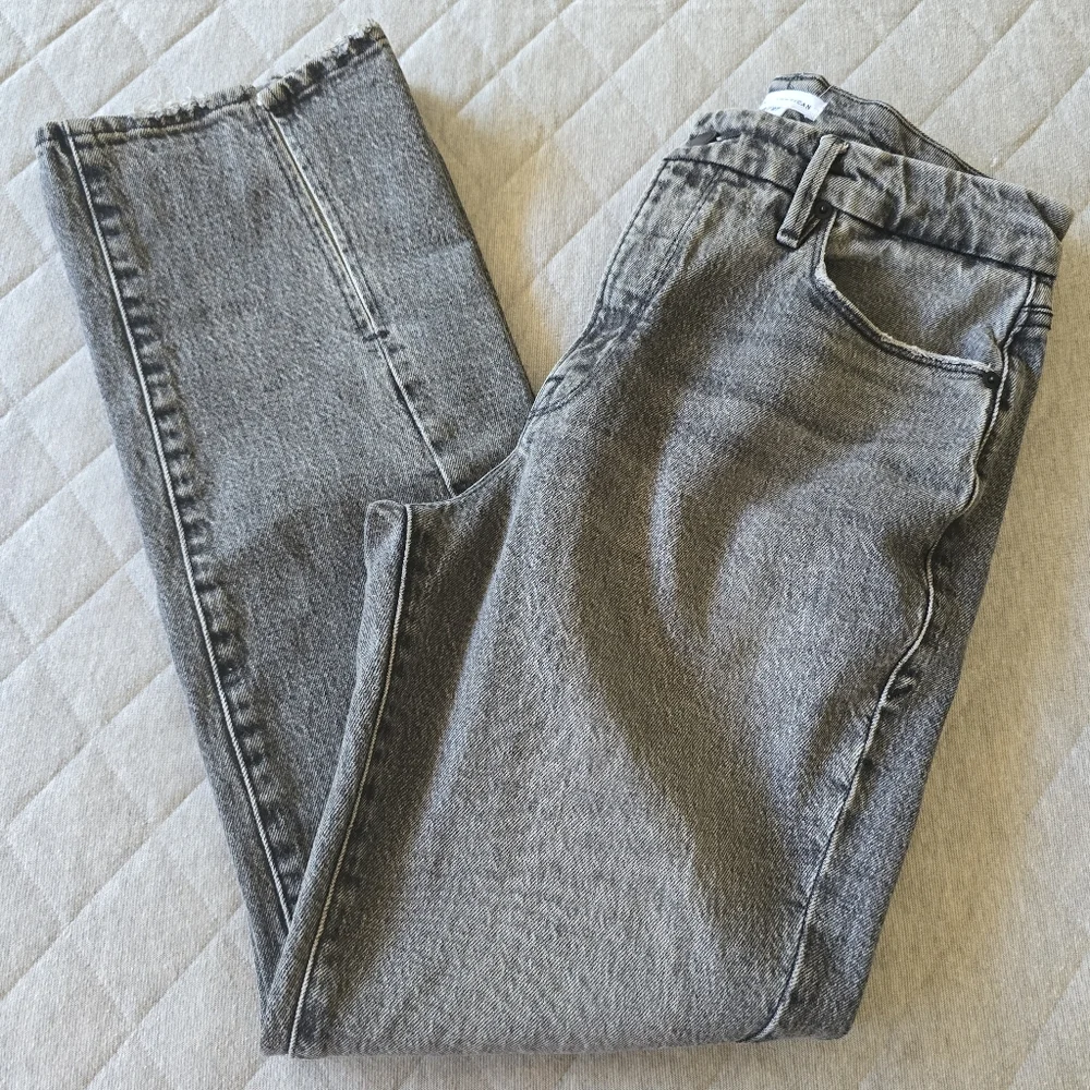 Good American Slit Hem Jeans Black acid wash Size 4/27